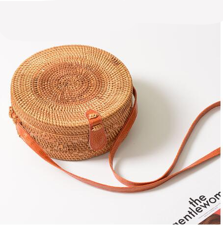 Small Handwoven Rattan Round Bali Bag