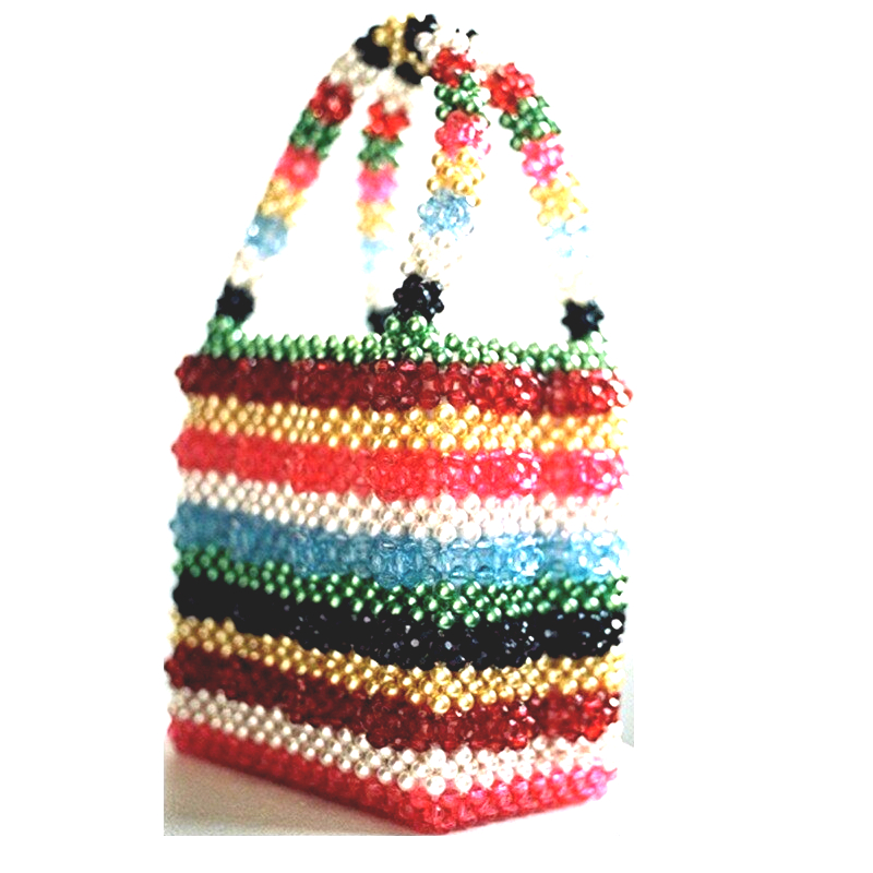 Handwoven Beaded Stripes Handbag