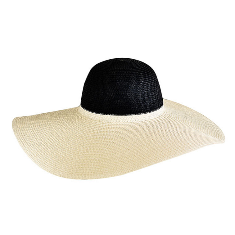 Bi-Color Straw Floppy Hat