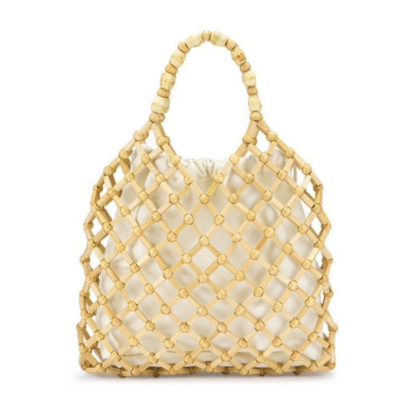 Bamboo Beads Woven Handbag